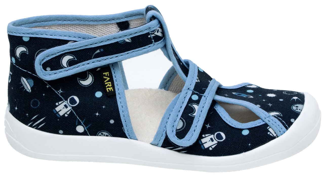 FARE KLASIK Dětské papuče na suchý zip modré